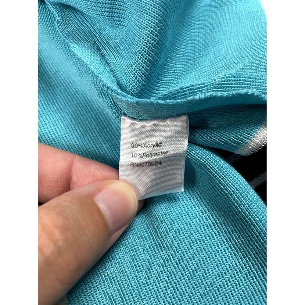 Ming Wang Sweater Set Womens 0X 1X Cardigan Tank Teal Knit 2 Piece Old Money Top - Picture 5 of 9